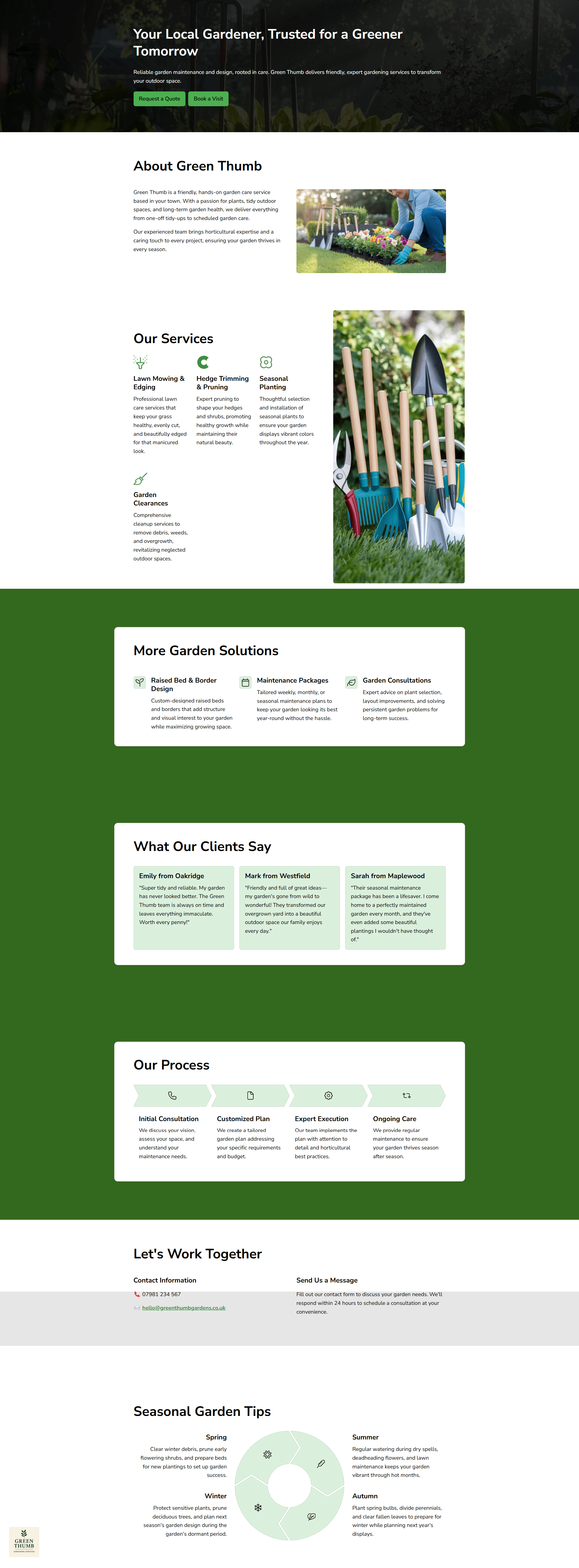 Gardener Website Demo